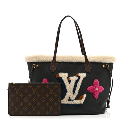 Louis Vuitton Calfskin Monogram Teddy Neverfull MM Black 3 of 10