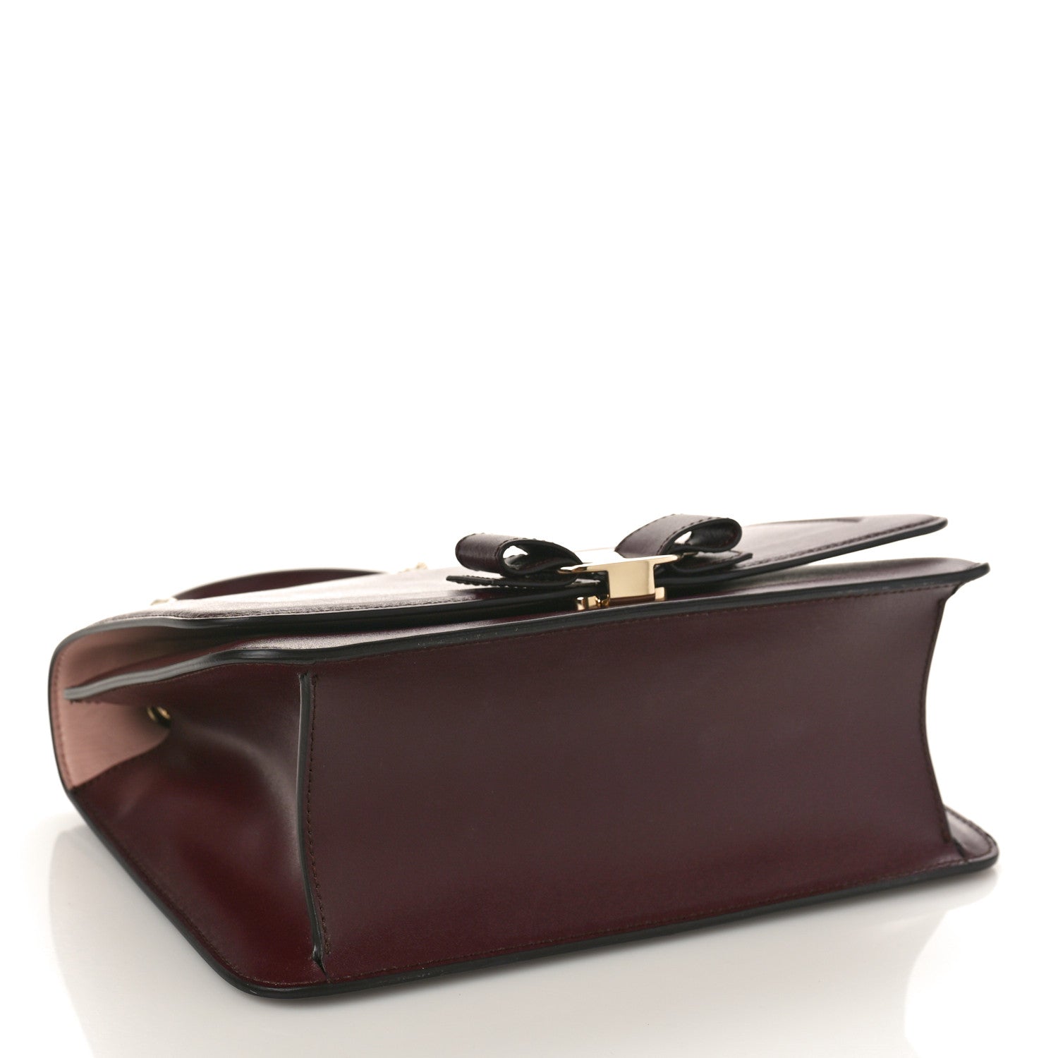 Salvatore Ferragamo Calfskin Medium Vara Rainbow Crossbody Bag Wine Red Fiocco 4 of 8