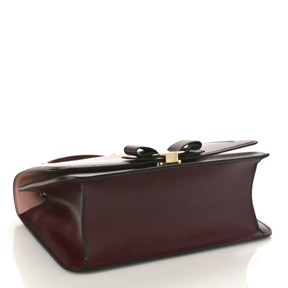 Salvatore Ferragamo Calfskin Medium Vara Rainbow Crossbody Bag Wine Red Fiocco 4 of 8
