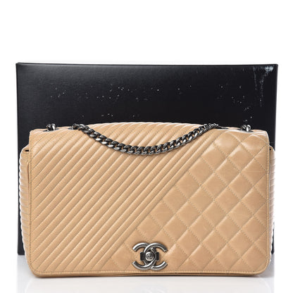 Chanel Glazed Calfskin Quilted Large Coco Boy Flap Beige 14 of 14