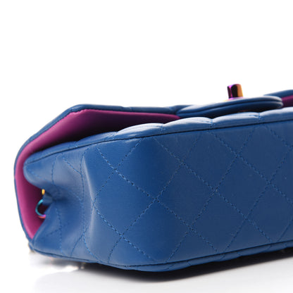 Chanel Lambskin Quilted Mini Rectangular Flap Blue Purple 6 of 11