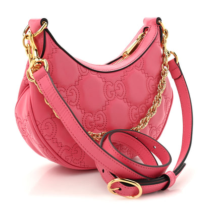 Gucci Calfskin GG Matelasse Mini Hobo Shoulder Bag Pink 3 of 10