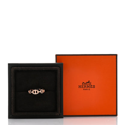Hermes 18K Rose Gold PM Chaine D'Ancre Enchainee Ring 55 7.25 7 of 7