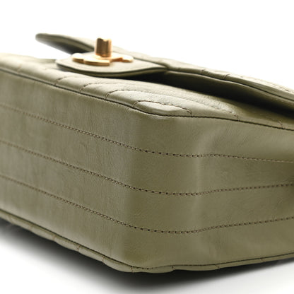 Chanel Calfskin Chevron Quilted Mini Rectangular Flap Khaki 10 of 11