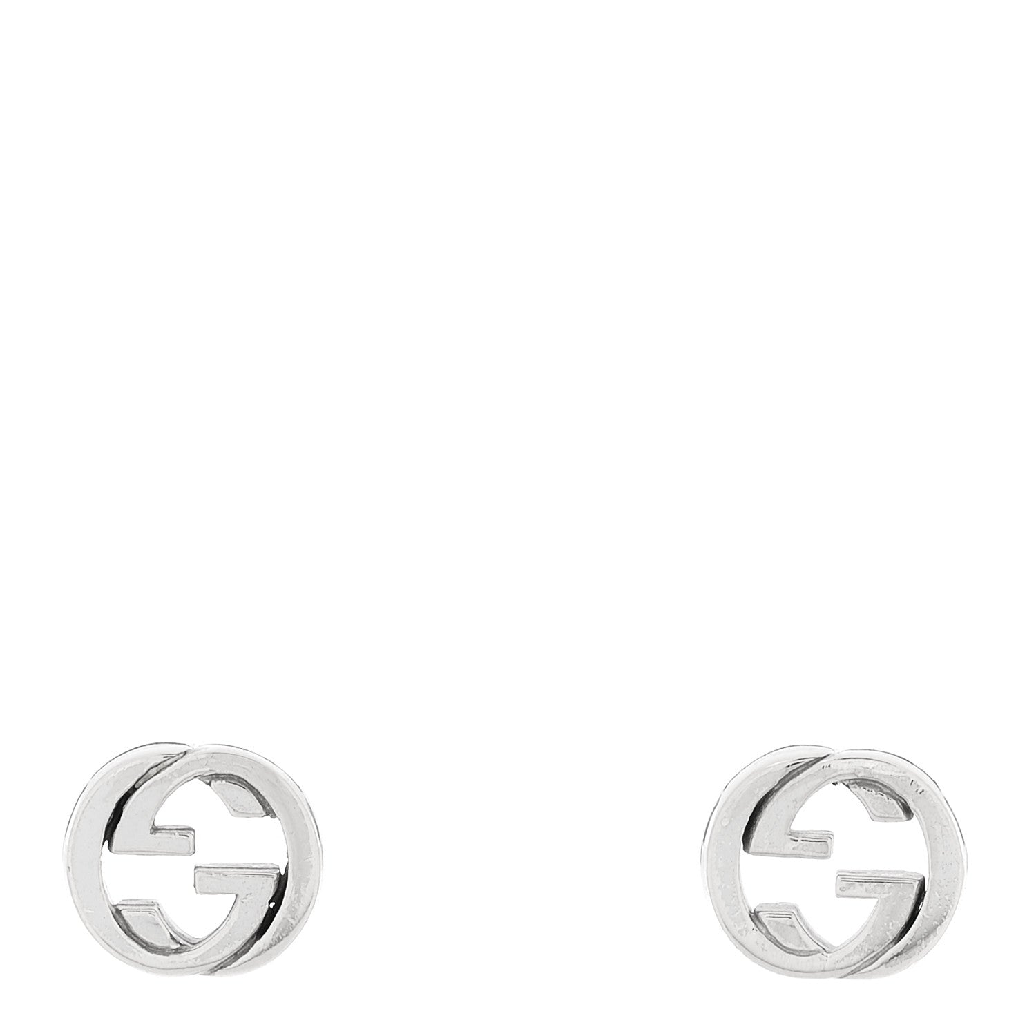 Gucci Sterling Silver Interlocking GG Stud Earrings 1 of 4