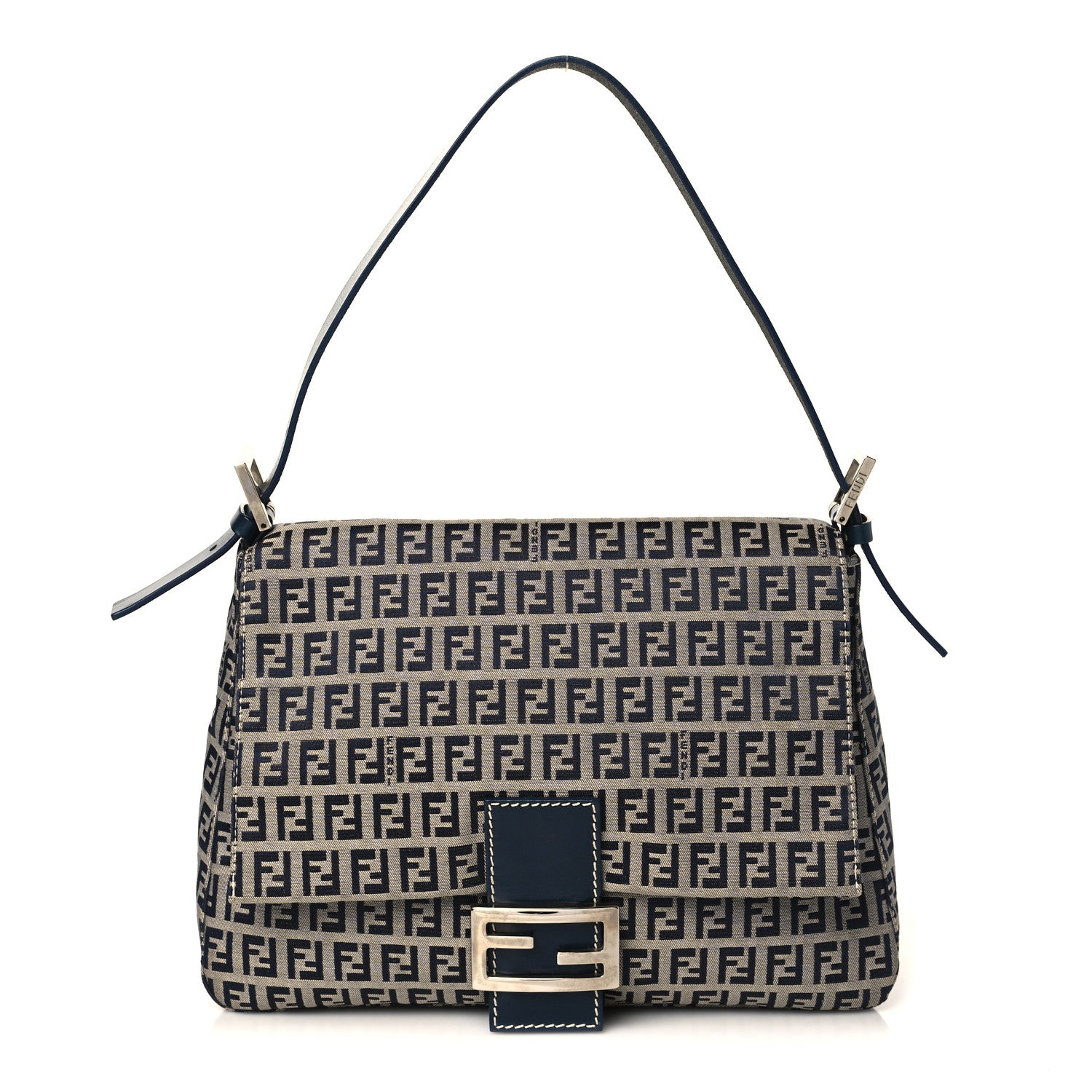 Fendi Zucchino Mama Baguette Navy 1 of 8