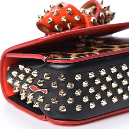 Christian Louboutin Patent Calfskin Leopard Spikes Mini Sweety Charity NV Crossbody Bag Brown 7 of 8