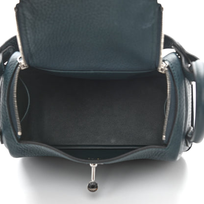 Hermes Taurillon Clemence Mini Lindy 20 Vert Cypress 5 of 11