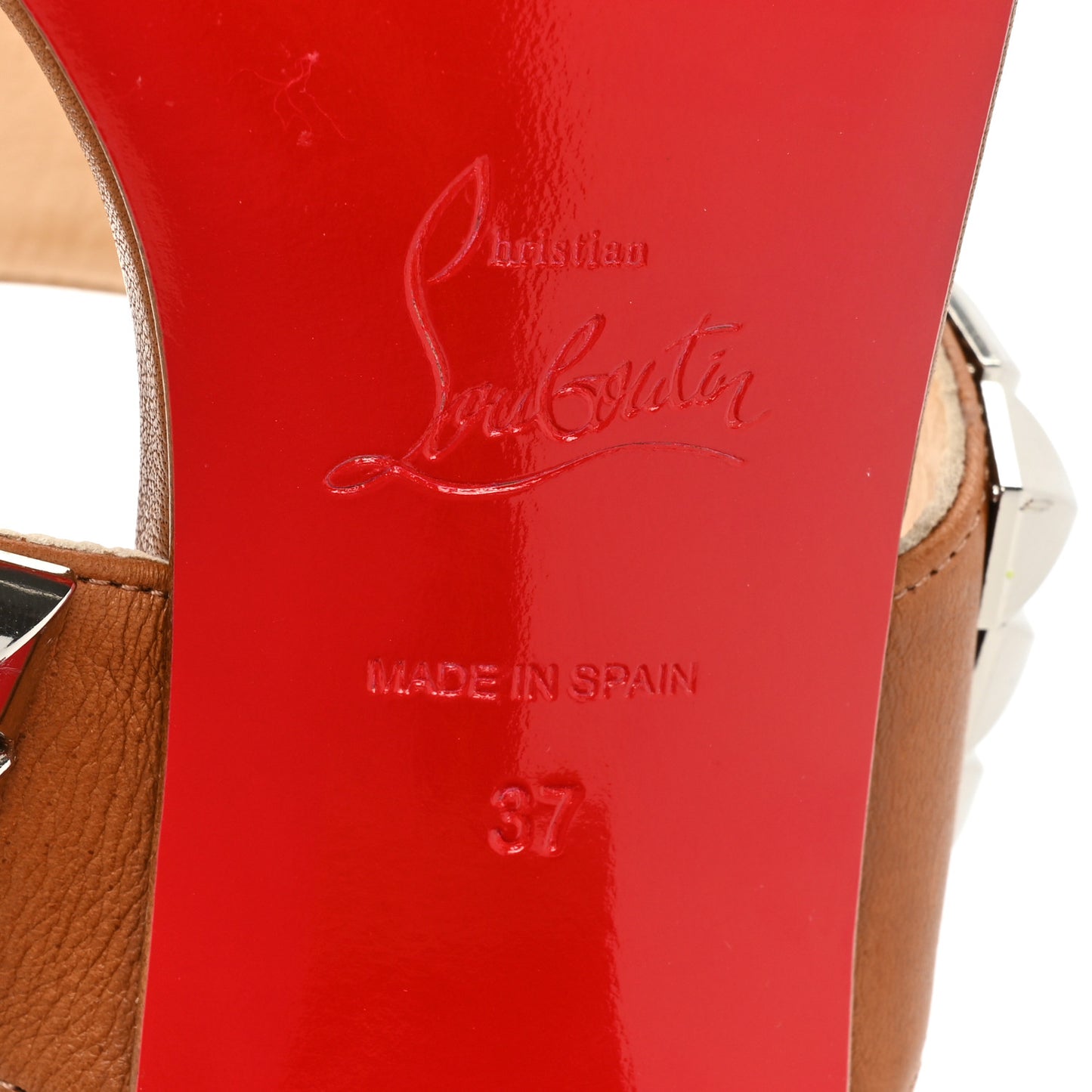 Calfskin Studded Tina Goes Mad 55 Slide Sandals 37 Cuoio