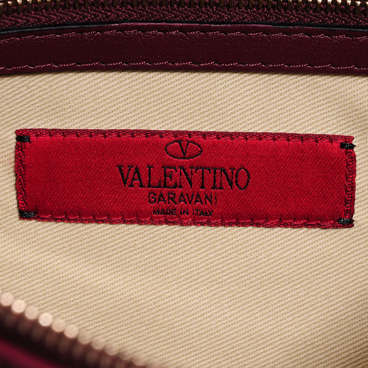 Valentino Garavani Vitello Large Rockstud Zip Wristlet Pouch Rubin 7 of 8