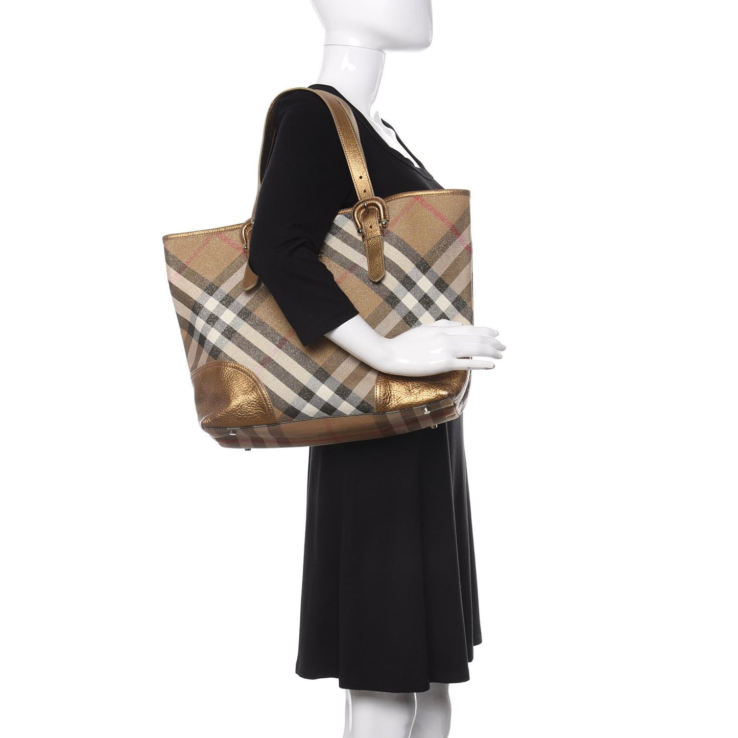 Shimmer Check Byron Tote Gold
