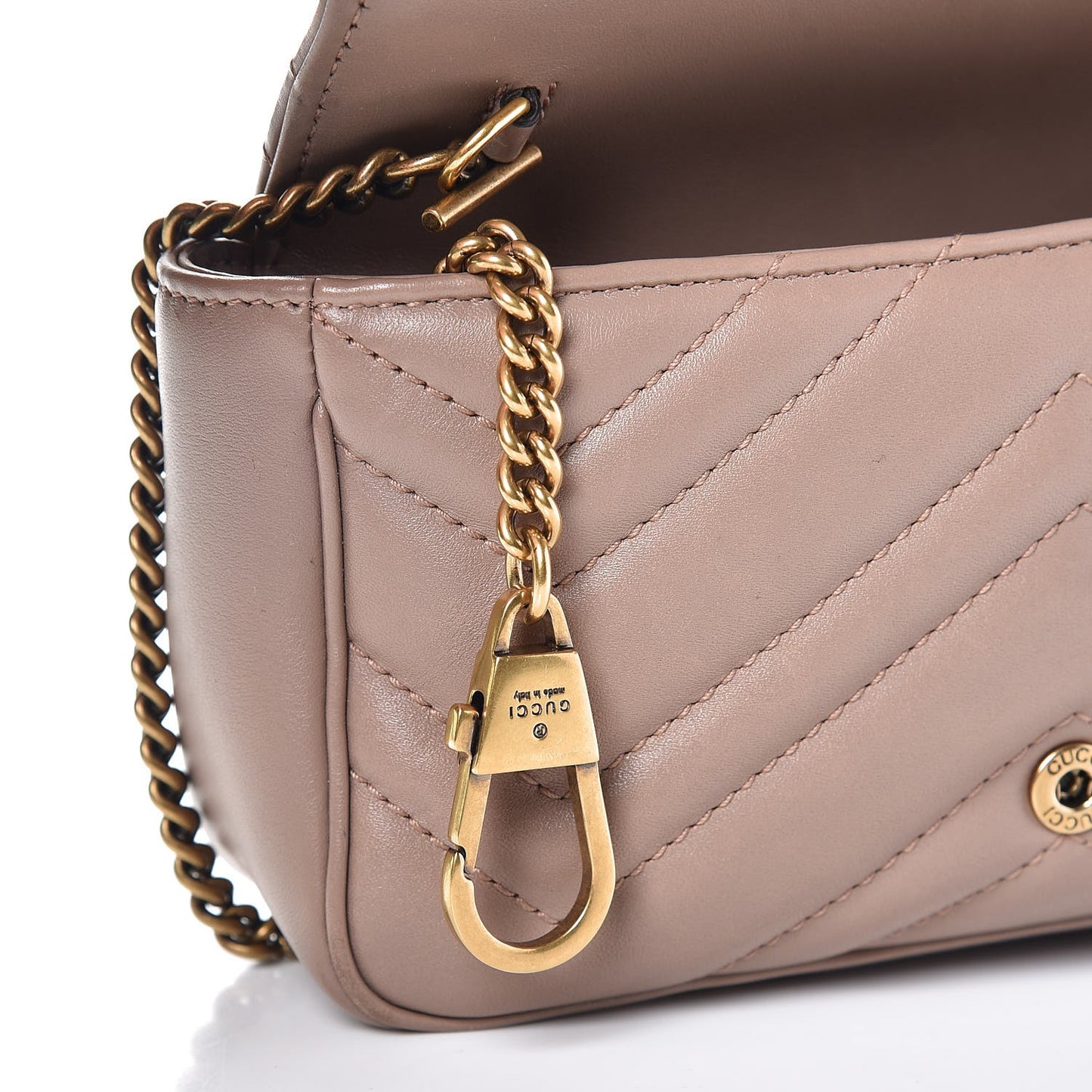 Calfskin Matelasse Super Mini GG Marmont Shoulder Bag Porcelain Rose