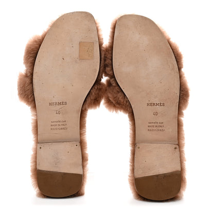 Hermes Woolskin Oran Sandals 40 Naturel 6 of 9