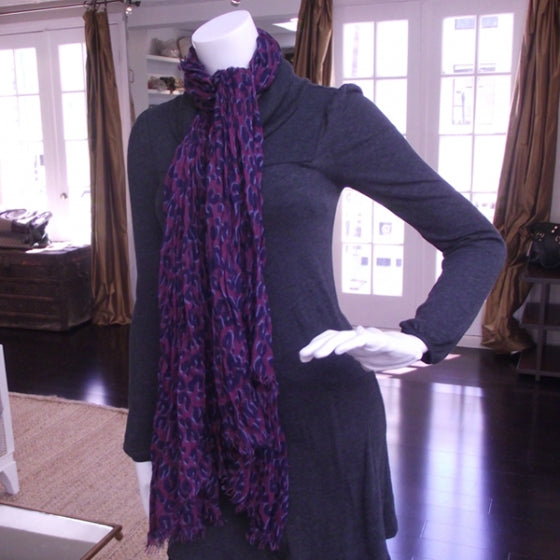 Louis Vuitton Sprouse Leopard Pareo Scarf Purple 2 of 9