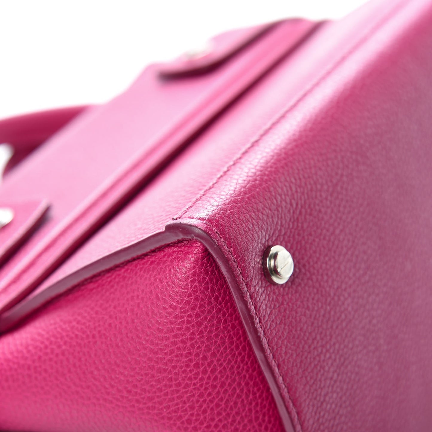 Grained Calfskin Mini Horizon Satchel Fushia