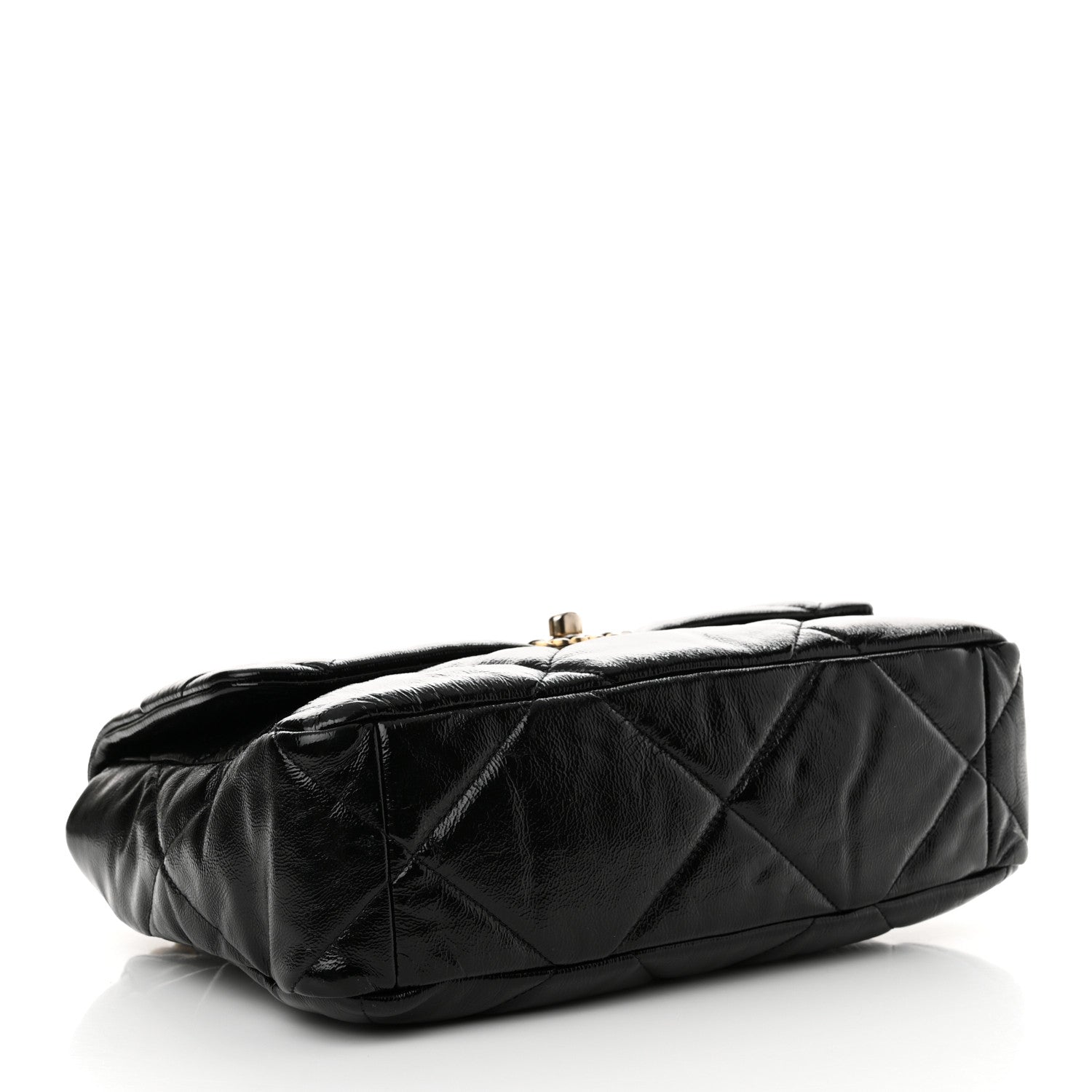 Chanel Shiny Crumpled Calfskin Quilted Large Chanel 19 Flap Black 4 of 11