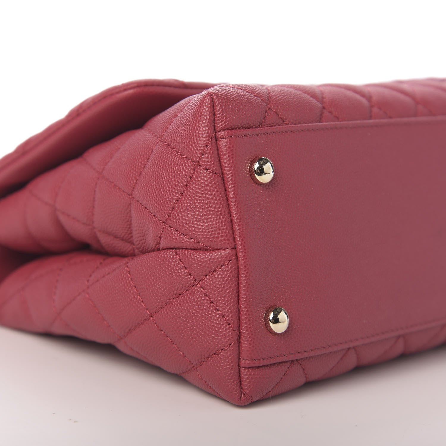 Chanel Caviar Quilted Small Coco Handle Flap Dark Pink 9 of 12