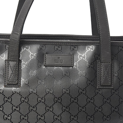 Gucci Imprime Monogram Medium Zippered Shopping Tote Pewter 9 of 11