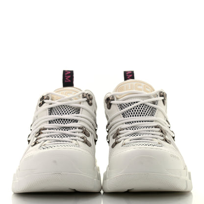 Gucci X SEGA Mesh Calfskin Suede Womens Flashtrek Sneakers 37.5 Great White 2 of 12
