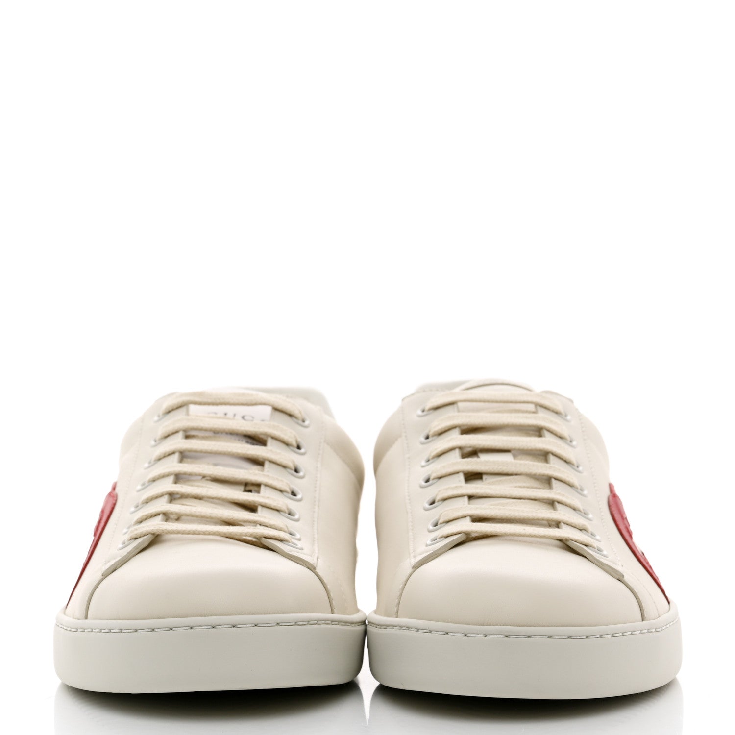 Gucci Calfskin Nubuck Interlocking G Mens New Ace Sneakers 11.5 New Mystic White Hibiscus Red Bright Splash 2 of 9