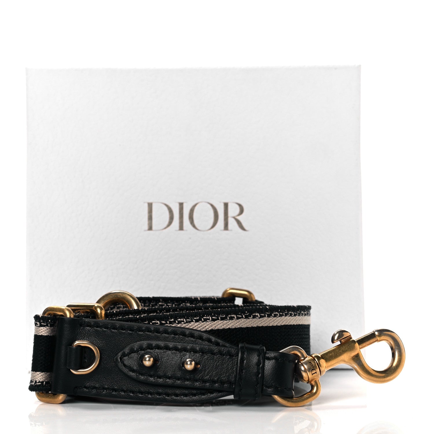 Christian Dior Canvas Embroidered Shoulder Strap Black 5 of 5