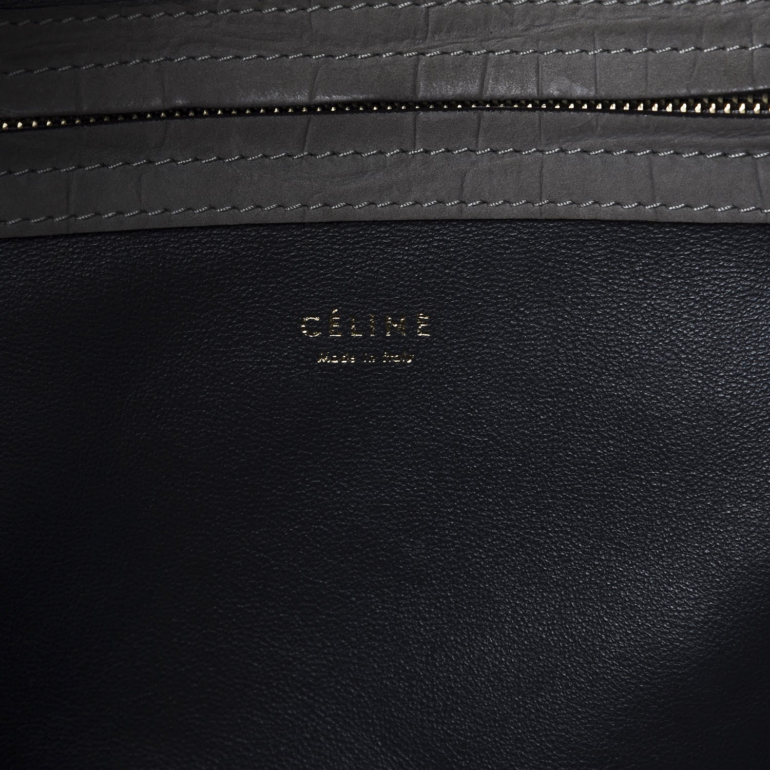 Celine Crocodile Embossed Nubuck Medium Phantom Luggage Grey 7 of 15