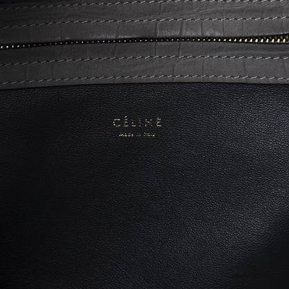 Celine Crocodile Embossed Nubuck Medium Phantom Luggage Grey 7 of 15