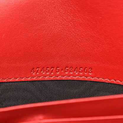 Gucci Velvet Matelasse GG Marmont Chain Wallet Hibiscus Red 7 of 10