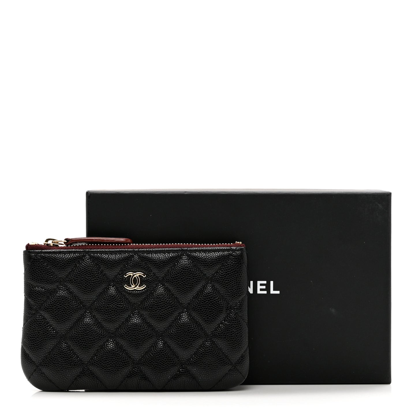 Caviar Quilted Small Pouch Black