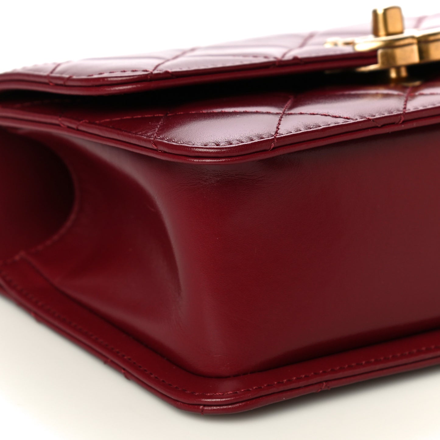 Calfskin Quilted Mini Perfect Fit Flap Burgundy