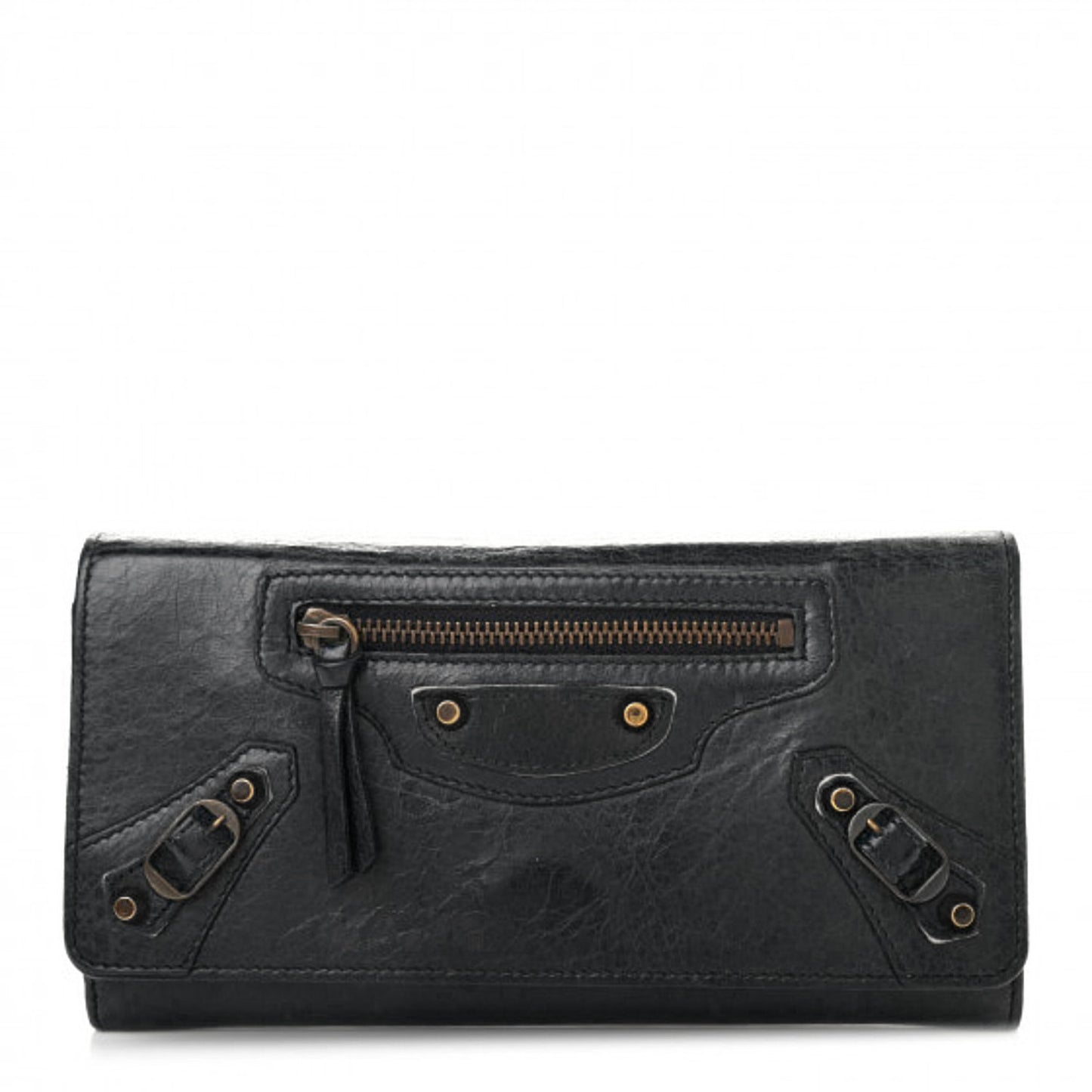 Agneau Classic Hardware Money Wallet Black