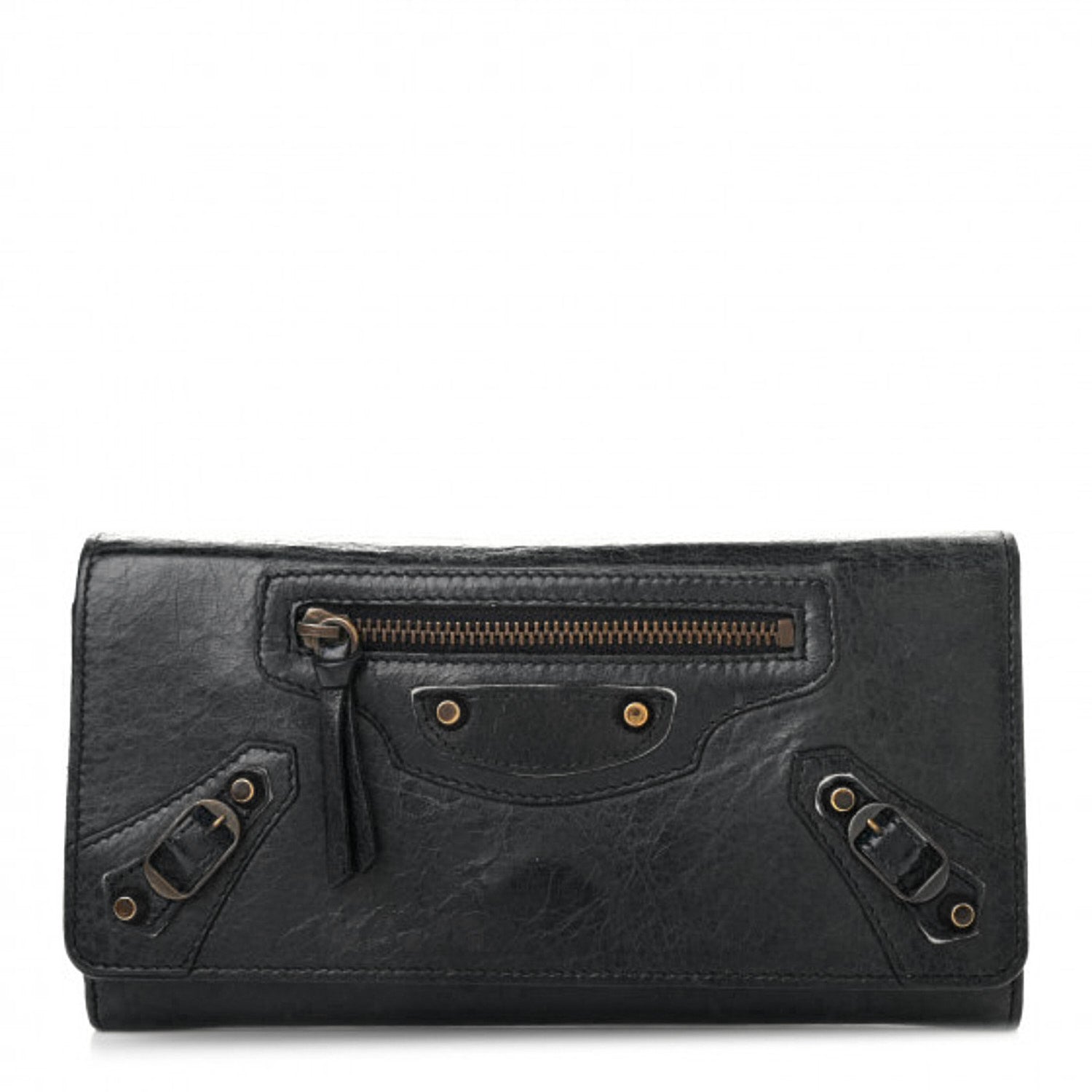 Balenciaga Agneau Classic Hardware Money Wallet Black 1 of 11