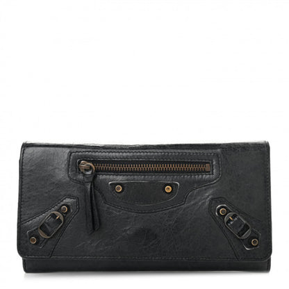 Balenciaga Agneau Classic Hardware Money Wallet Black 1 of 11
