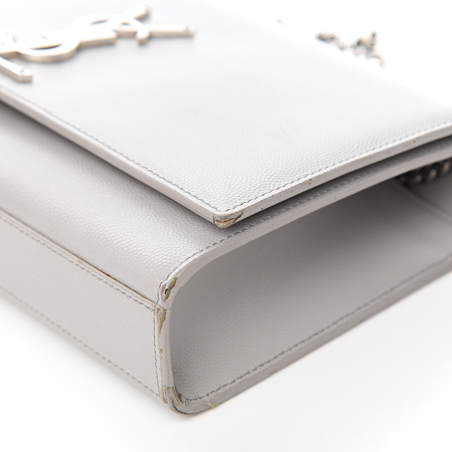 Saint Laurent Grain De Poudre Medium Classic Monogram Kate Satchel Souris 8 of 14