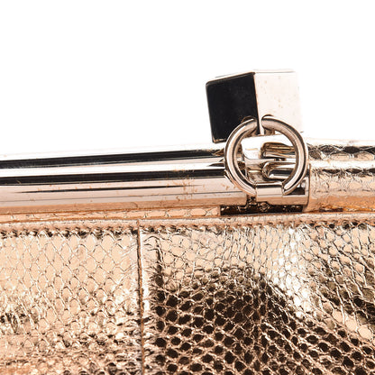 Jimmy Choo Metallic Watersnake Cadence Clutch Nude 11 of 11