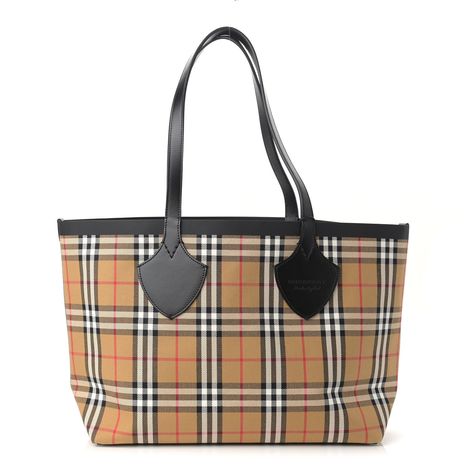 Burberry Vintage Check Medium The Giant Reversible Tote Antique Yellow Bright Red 1 of 16