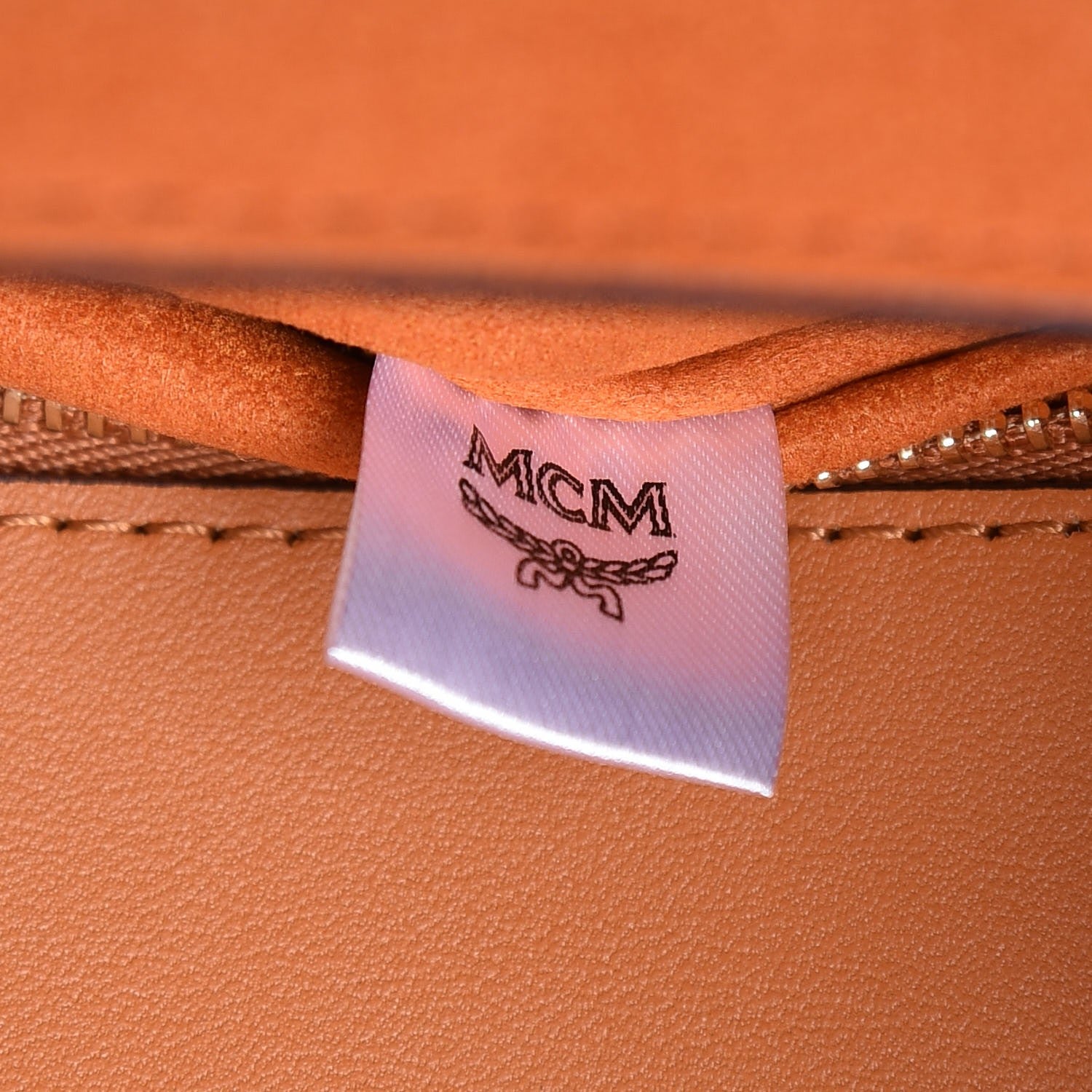 MCM Visetos Medium Patricia Pocket Satchel Cognac 9 of 10