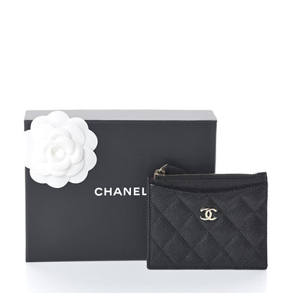 Chanel Caviar Quilted CC Zip Card Holder Black 9 of 9