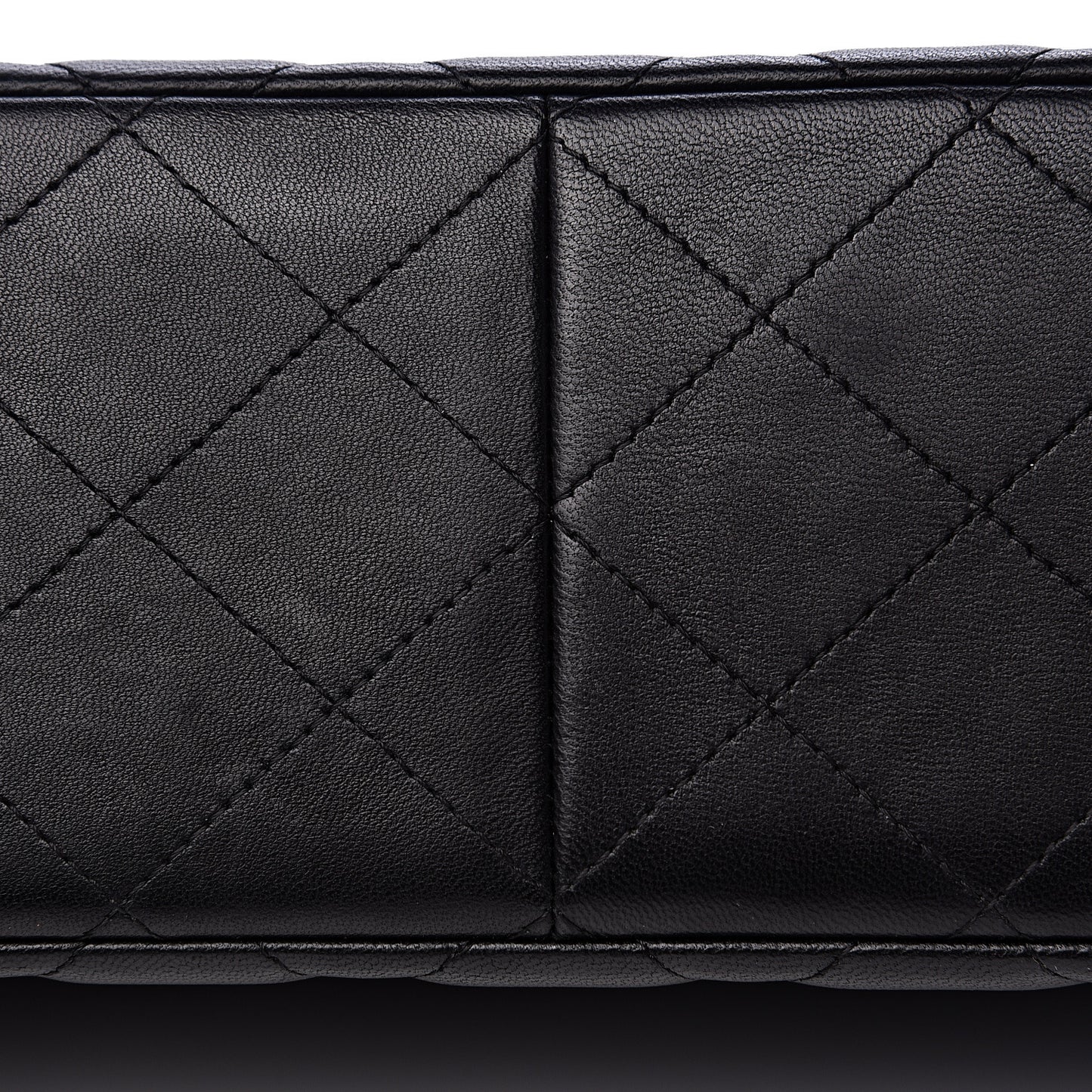 Lambskin Quilted Jumbo Double Flap Black