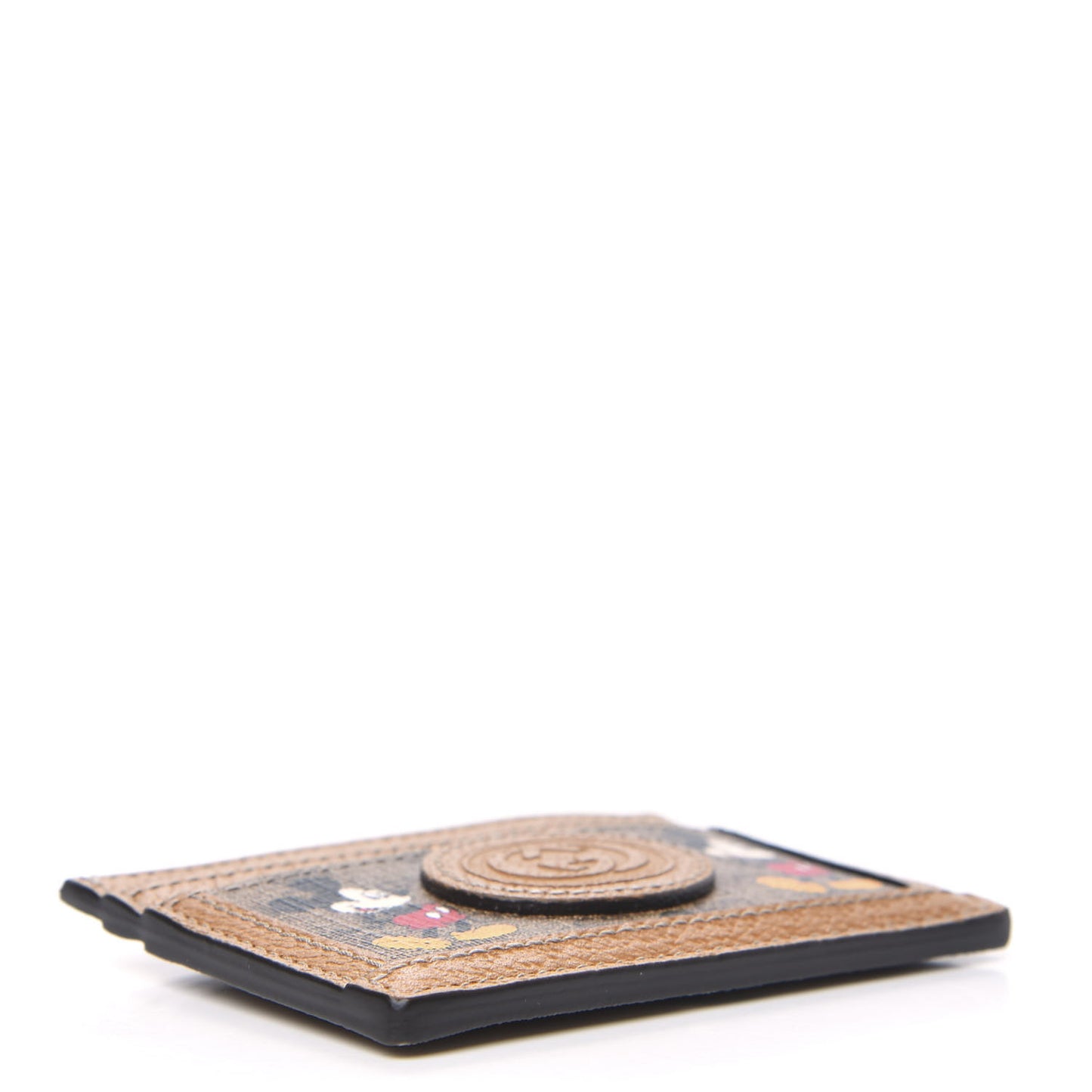 X DISNEY Mini Vintage GG Supreme Monogram Mickey Mouse Card Holder Beige Vintage Sun Oil