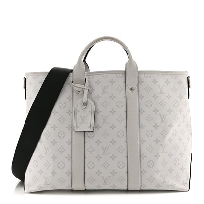 Louis Vuitton Monogram Eclipse Taigaramma Weekend Tote NM Optic White 1 of 9