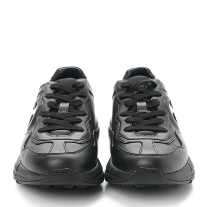Gucci Dali Soft Calfskin Cut Out Interlocking G Womens Rhyton Sneakers 37 Black Ivoire 2 of 8