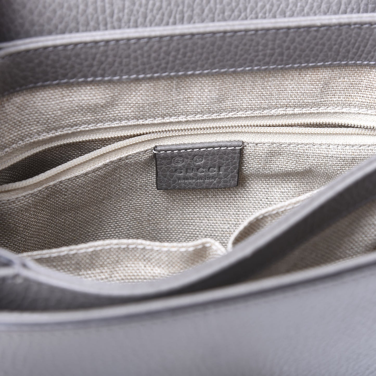 Dollar Calfskin Interlocking G Top Handle Shoulder Bag Loess
