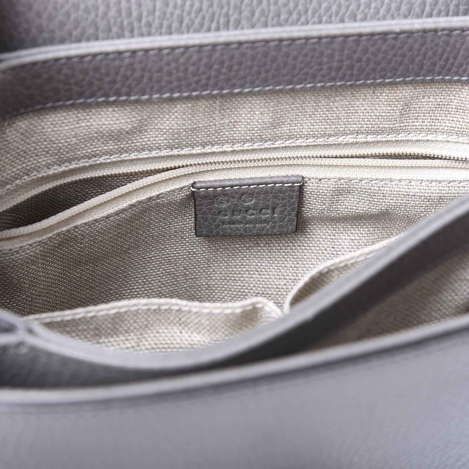 Gucci Dollar Calfskin Interlocking G Top Handle Shoulder Bag Loess 7 of 10