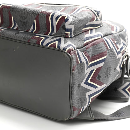 MCM Visetos Chevron Stripe Medium Backpack Phantom Grey Multicolor 10 of 11