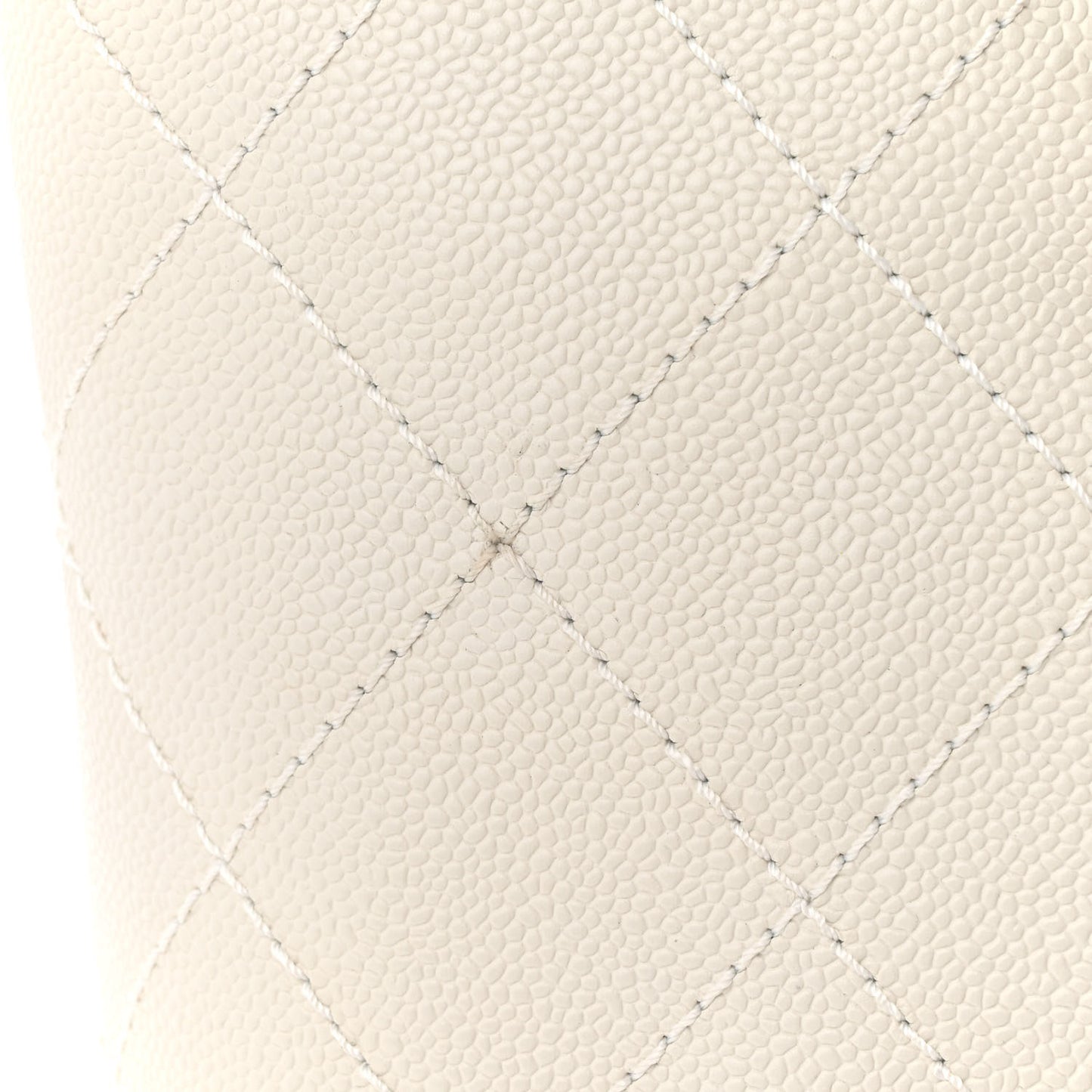 Grained Calfskin Shopping Fever Tote White