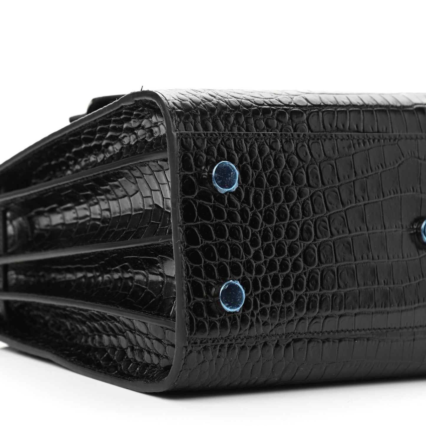 Calfskin Crocodile Embossed Baby Sac De Jour Black