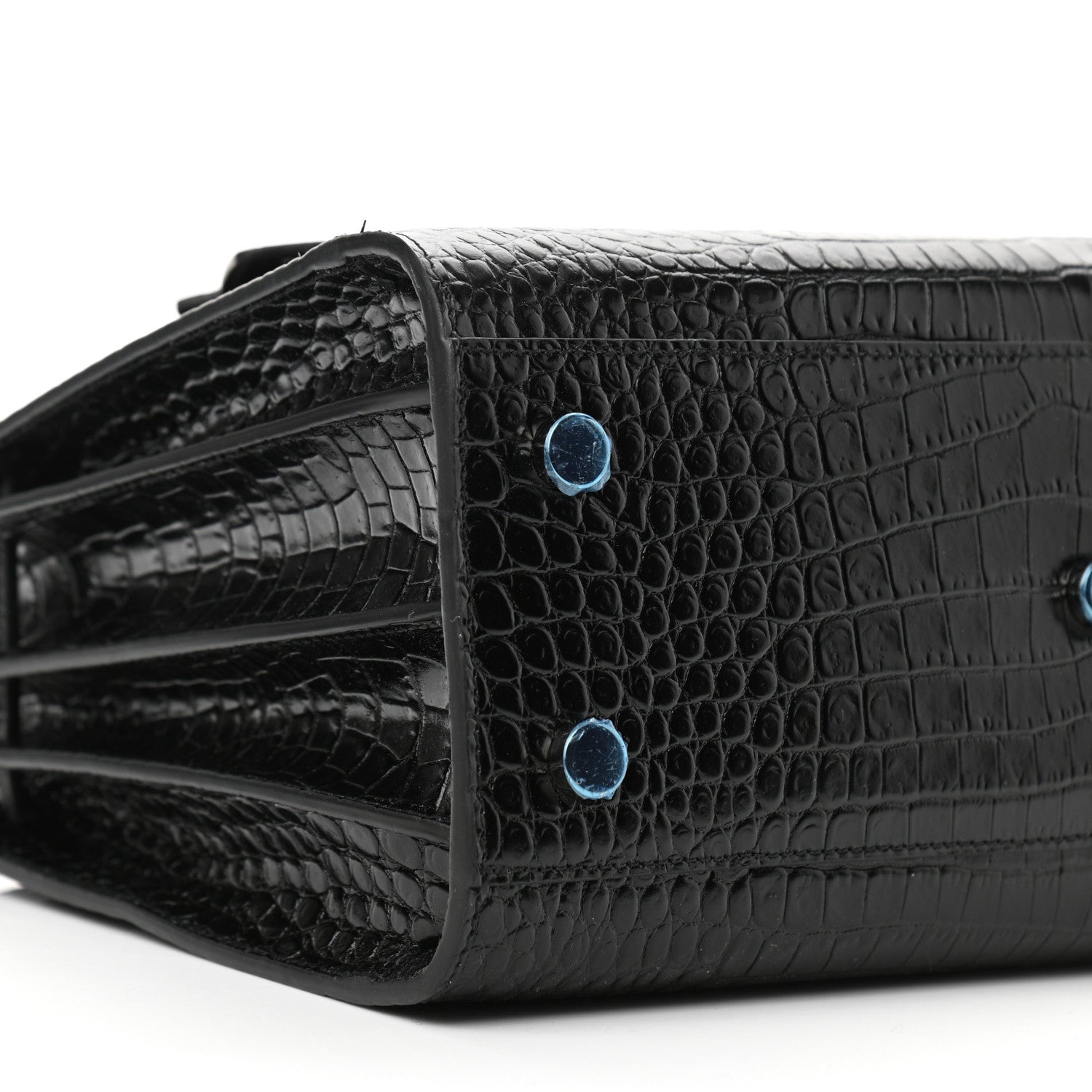 Saint Laurent Calfskin Crocodile Embossed Baby Sac De Jour Black 9 of 9