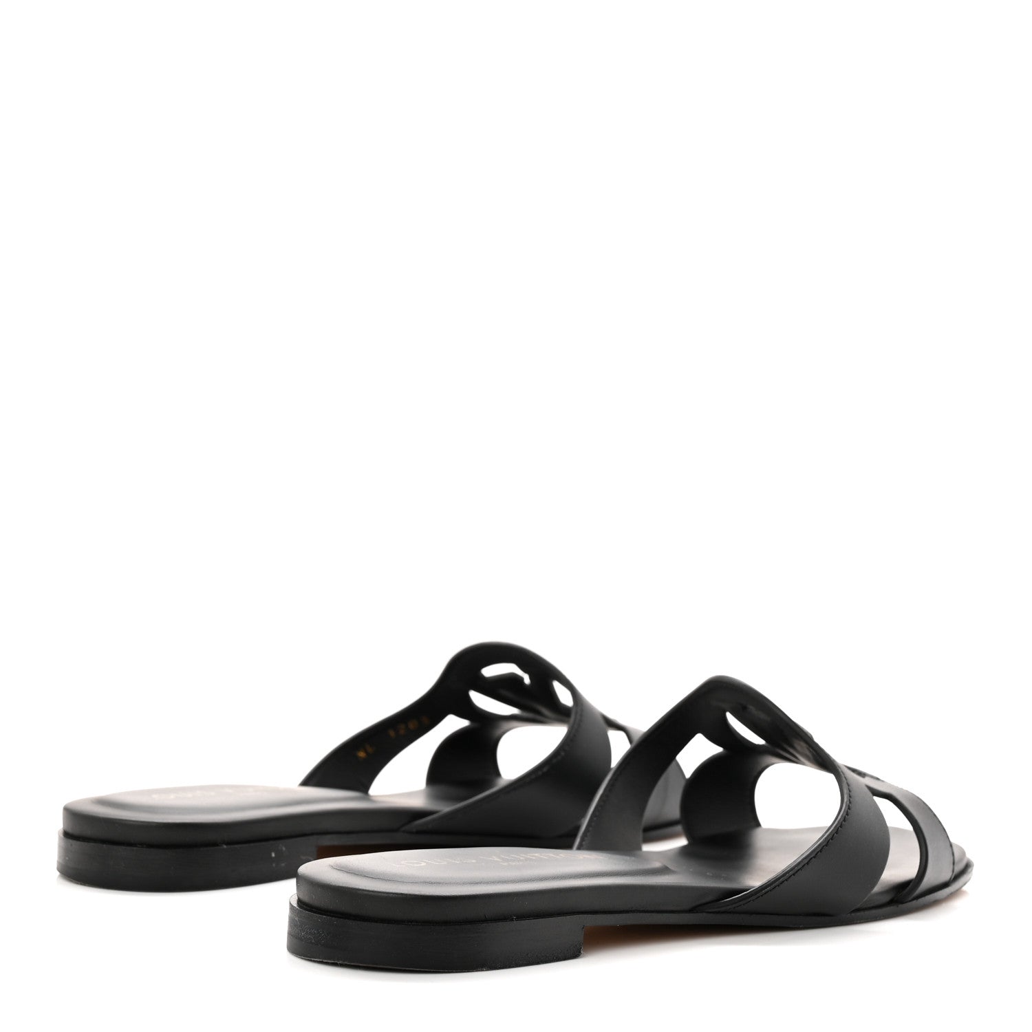 Louis Vuitton Calfskin LV Isola Flat Sandals 37.5 Black 5 of 9