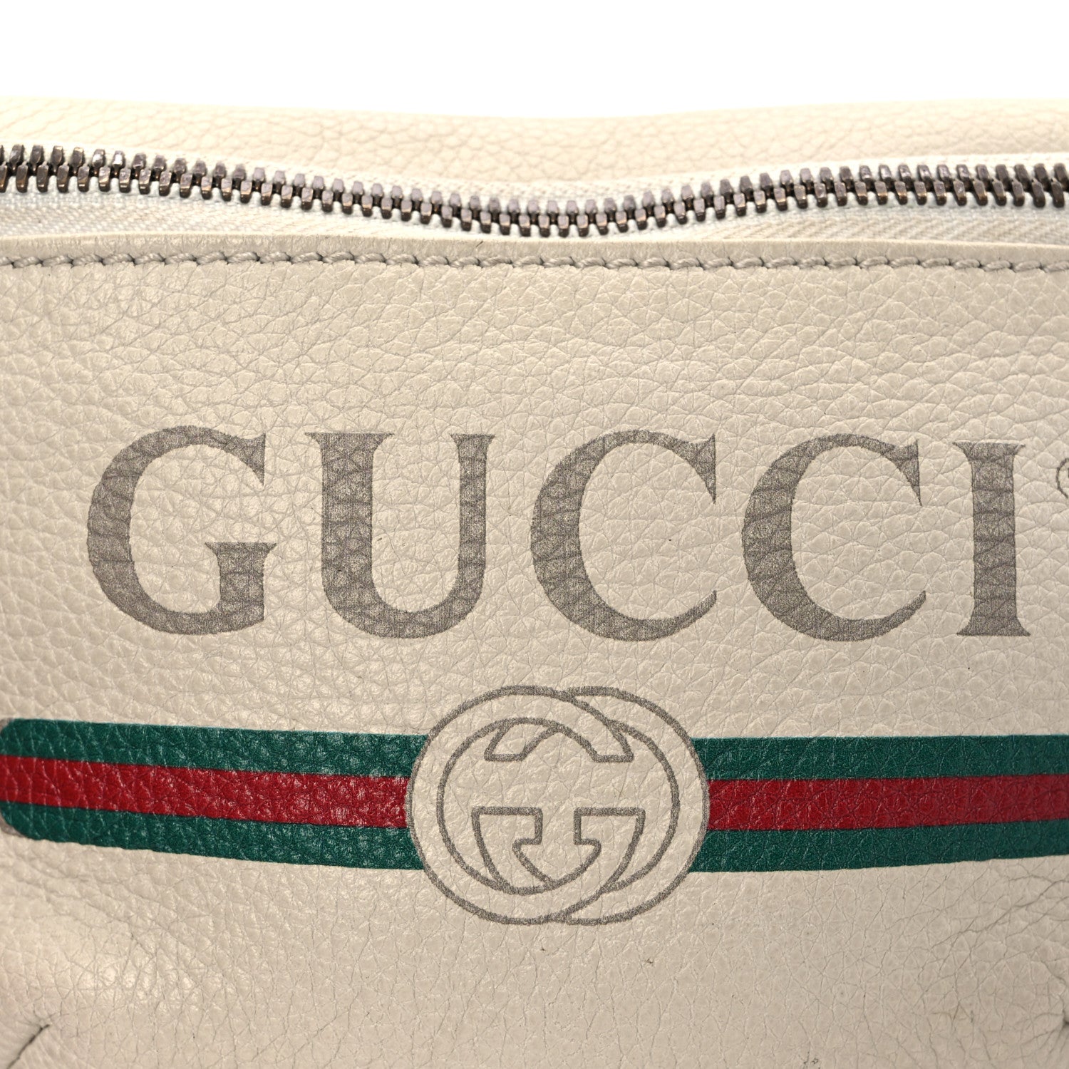 Gucci Grained Calfskin Small Logo Belt Bag White 8 of 10